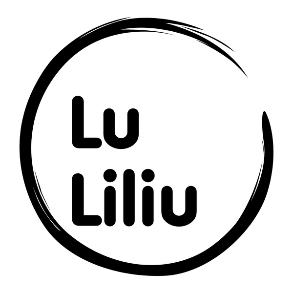 Lu Liliu logo featuring a paint brushed circle written lu liliu in the middle